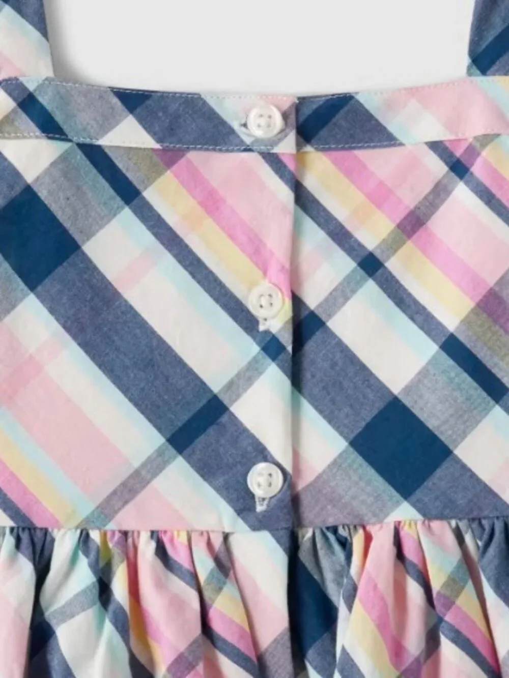 Gymboree Girls 5T Pink Blue Pastel Plaid Short Sleeve Spring Celebrations Dress